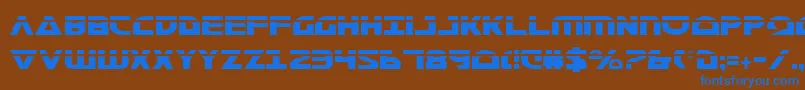 MorseNkCondensedLaser Font – Blue Fonts on Brown Background