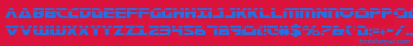 MorseNkCondensedLaser Font – Blue Fonts on Red Background