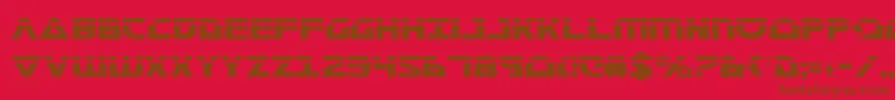 MorseNkCondensedLaser-fontti – ruskeat fontit punaisella taustalla
