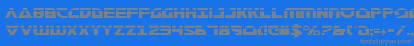 MorseNkCondensedLaser Font – Gray Fonts on Blue Background