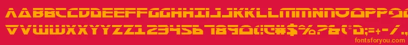 MorseNkCondensedLaser Font – Orange Fonts on Red Background