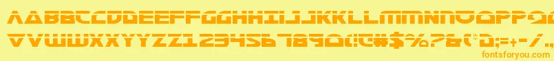 MorseNkCondensedLaser Font – Orange Fonts on Yellow Background
