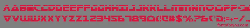 MorseNkCondensedLaser-Schriftart – Rote Schriften auf grauem Hintergrund