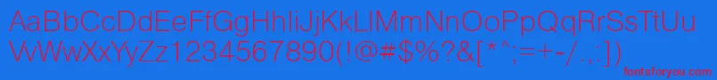 Pragmaticalightctt Font – Red Fonts on Blue Background