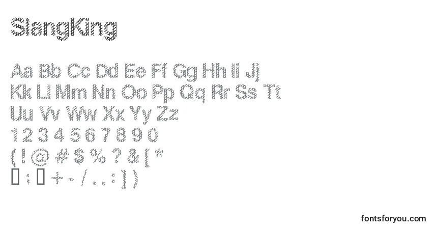 Schriftart SlangKing (113438) – Alphabet, Zahlen, spezielle Symbole