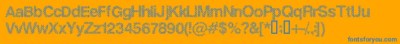 SlangKing-Schriftart – Blaue Schriften auf orangefarbenem Hintergrund