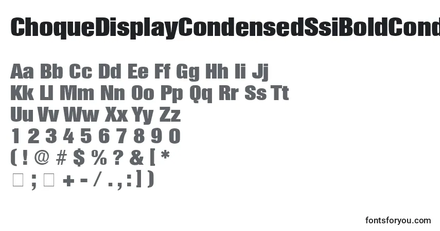 ChoqueDisplayCondensedSsiBoldCondensed-fontti – aakkoset, numerot, erikoismerkit