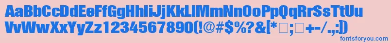 フォントChoqueDisplayCondensedSsiBoldCondensed – ピンクの背景に青い文字