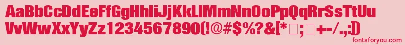 Czcionka ChoqueDisplayCondensedSsiBoldCondensed – czerwone czcionki na różowym tle