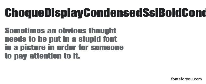 Review of the ChoqueDisplayCondensedSsiBoldCondensed Font