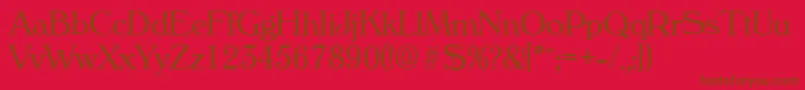 VeronaLight Font – Brown Fonts on Red Background