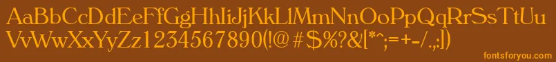 VeronaLight Font – Orange Fonts on Brown Background