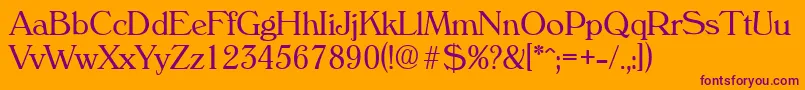 VeronaLight Font – Purple Fonts on Orange Background