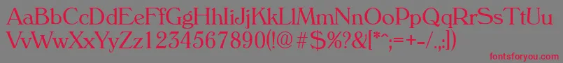 VeronaLight Font – Red Fonts on Gray Background