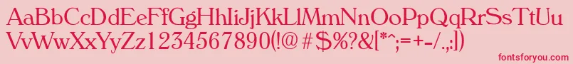 VeronaLight Font – Red Fonts on Pink Background