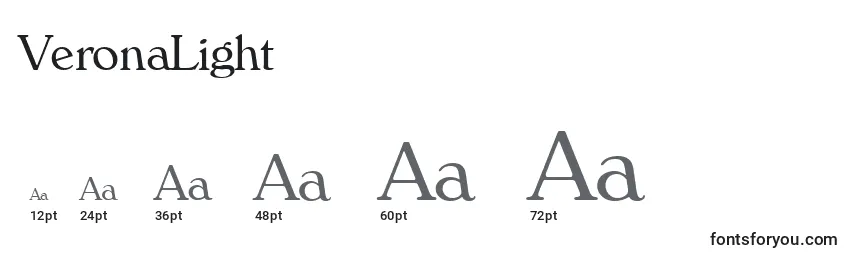 VeronaLight Font Sizes