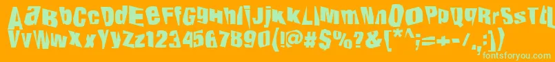 Petroleum Font – Green Fonts on Orange Background