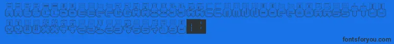 Шрифт PunchedOut – чёрные шрифты на синем фоне