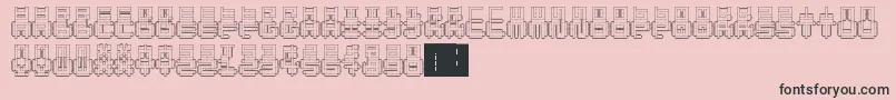 PunchedOut-fontti – mustat fontit vaaleanpunaisella taustalla