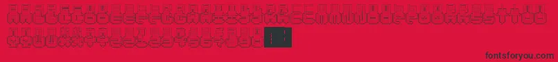 フォントPunchedOut – 赤い背景に黒い文字