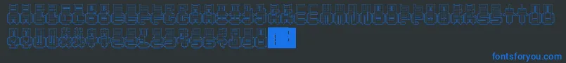 フォントPunchedOut – 黒い背景に青い文字