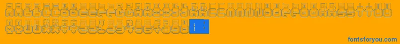 PunchedOut-fontti – siniset fontit oranssilla taustalla