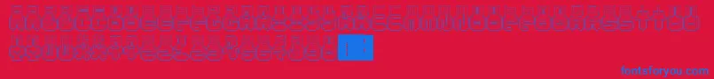 PunchedOut-fontti – siniset fontit punaisella taustalla
