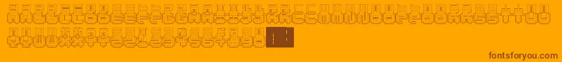 フォントPunchedOut – オレンジの背景に茶色のフォント