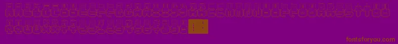 フォントPunchedOut – 紫色の背景に茶色のフォント