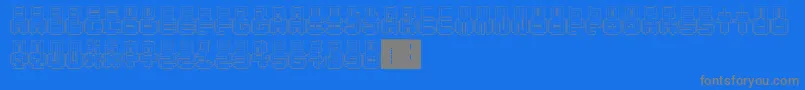 PunchedOut-fontti – harmaat kirjasimet sinisellä taustalla