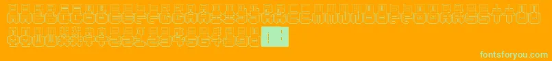 PunchedOut-fontti – vihreät fontit oranssilla taustalla