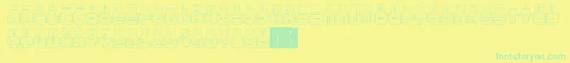 フォントPunchedOut – 黄色い背景に緑の文字