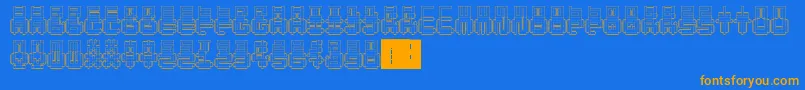 PunchedOut Font – Orange Fonts on Blue Background