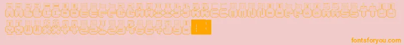 Fonte PunchedOut – fontes laranjas em um fundo rosa