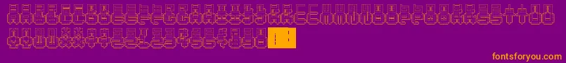 PunchedOut-fontti – oranssit fontit violetilla taustalla