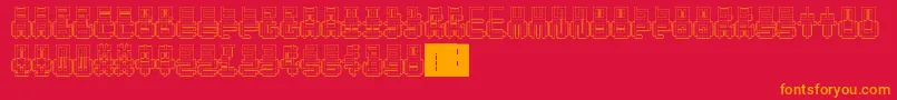 フォントPunchedOut – 赤い背景にオレンジの文字