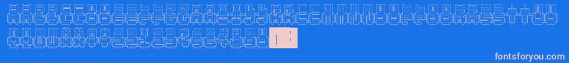 フォントPunchedOut – ピンクの文字、青い背景