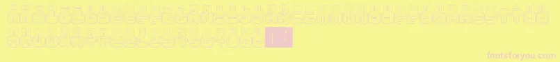PunchedOut-fontti – vaaleanpunaiset fontit keltaisella taustalla