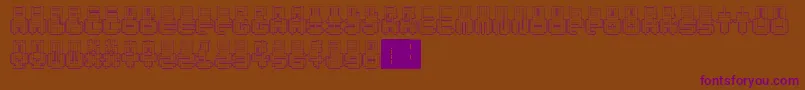 PunchedOut-fontti – violetit fontit ruskealla taustalla