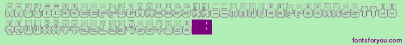 Шрифт PunchedOut – фиолетовые шрифты на зелёном фоне