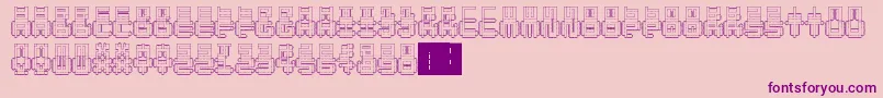 PunchedOut-Schriftart – Violette Schriften auf rosa Hintergrund