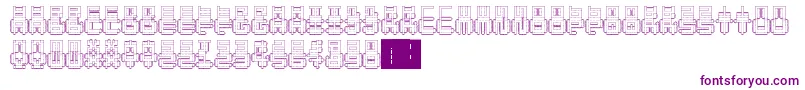 フォントPunchedOut – 白い背景に紫のフォント
