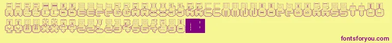 Шрифт PunchedOut – фиолетовые шрифты на жёлтом фоне