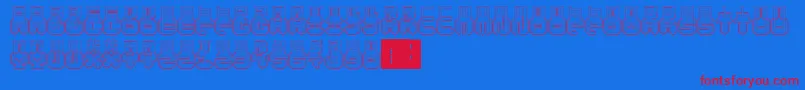 PunchedOut Font – Red Fonts on Blue Background