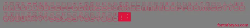 フォントPunchedOut – 赤い文字の灰色の背景