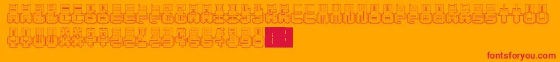 フォントPunchedOut – オレンジの背景に赤い文字