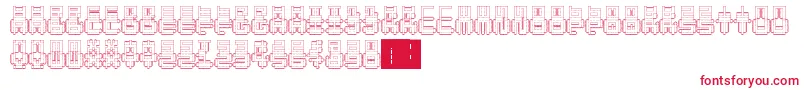PunchedOut-fontti – punaiset fontit valkoisella taustalla