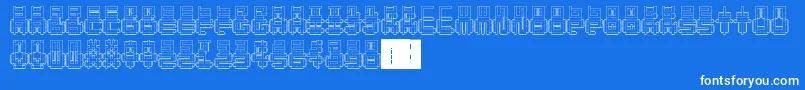PunchedOut-fontti – valkoiset fontit sinisellä taustalla