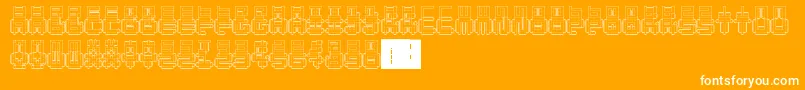 PunchedOut-fontti – valkoiset fontit oranssilla taustalla