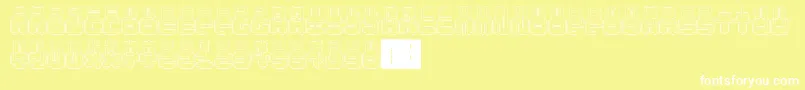 PunchedOut-fontti – valkoiset fontit keltaisella taustalla